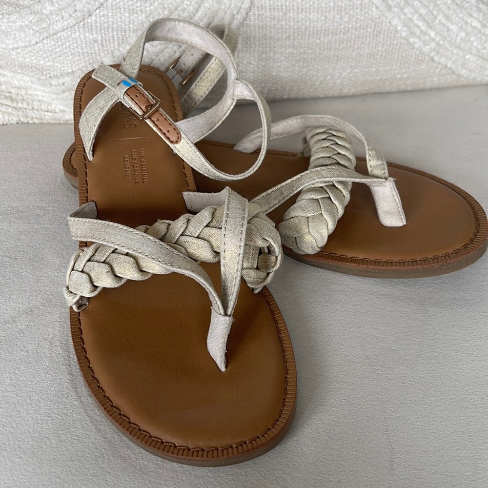 TOMS Natural Shimmer Canvas Women’s Lexie Sandal